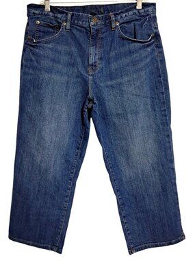 Lauren Ralph Lauren Jean Capri Pants Womens Size 12 Blue Denim Stretch Relaxed F
